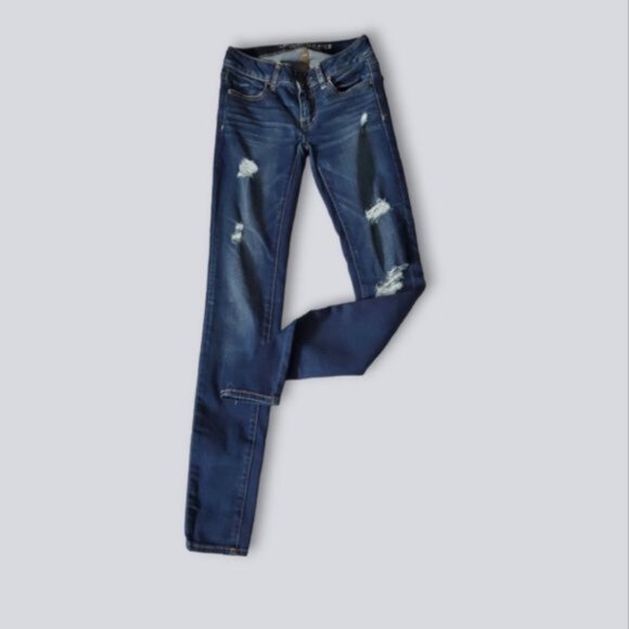 AEO Skinny Jegging- Blue- Size 00 - Picture 5 of 10
